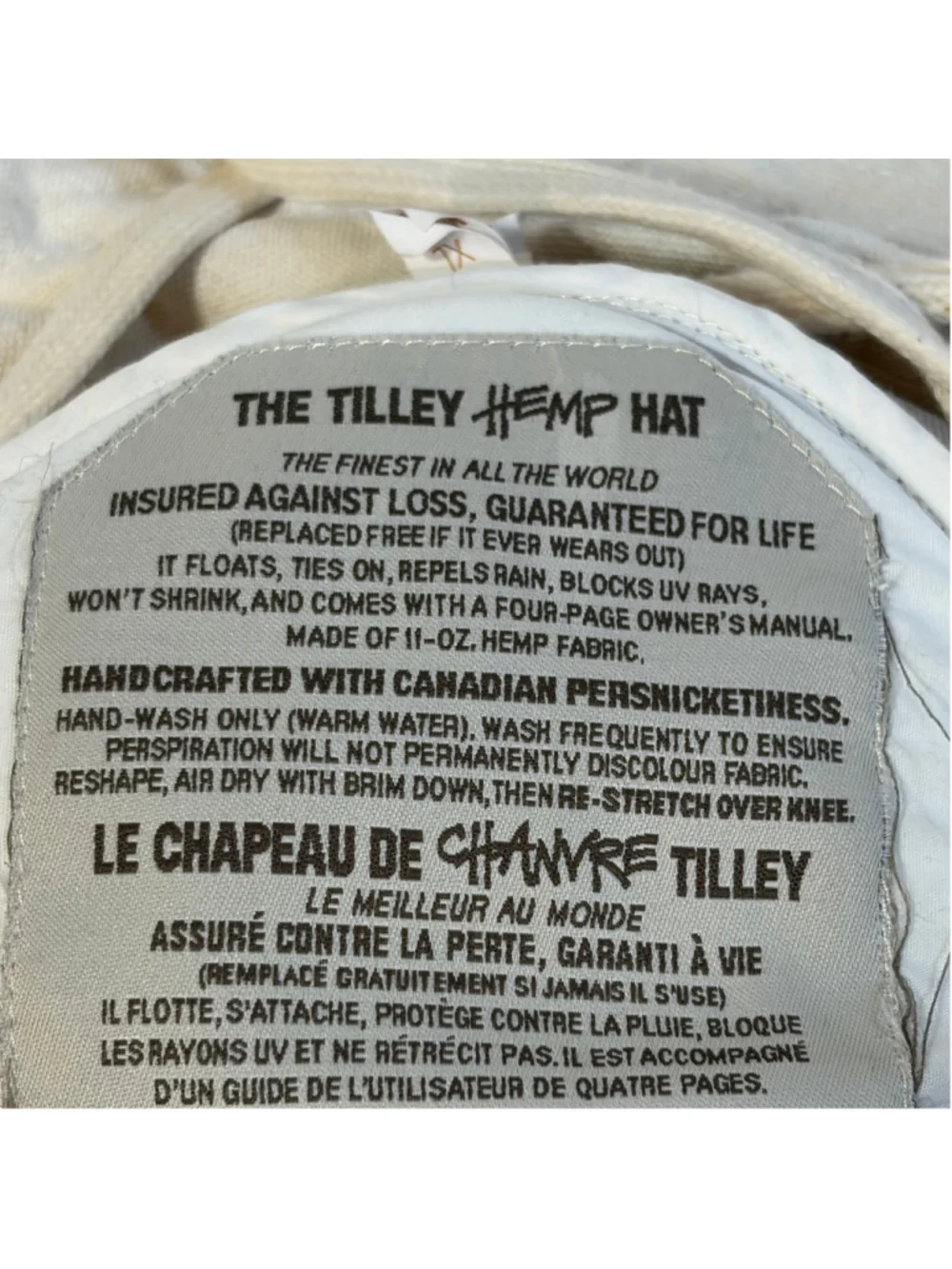 Tilley Charlotte Hemp Sun Hat Women's Size XL White Black TH8 Outdoors UPF